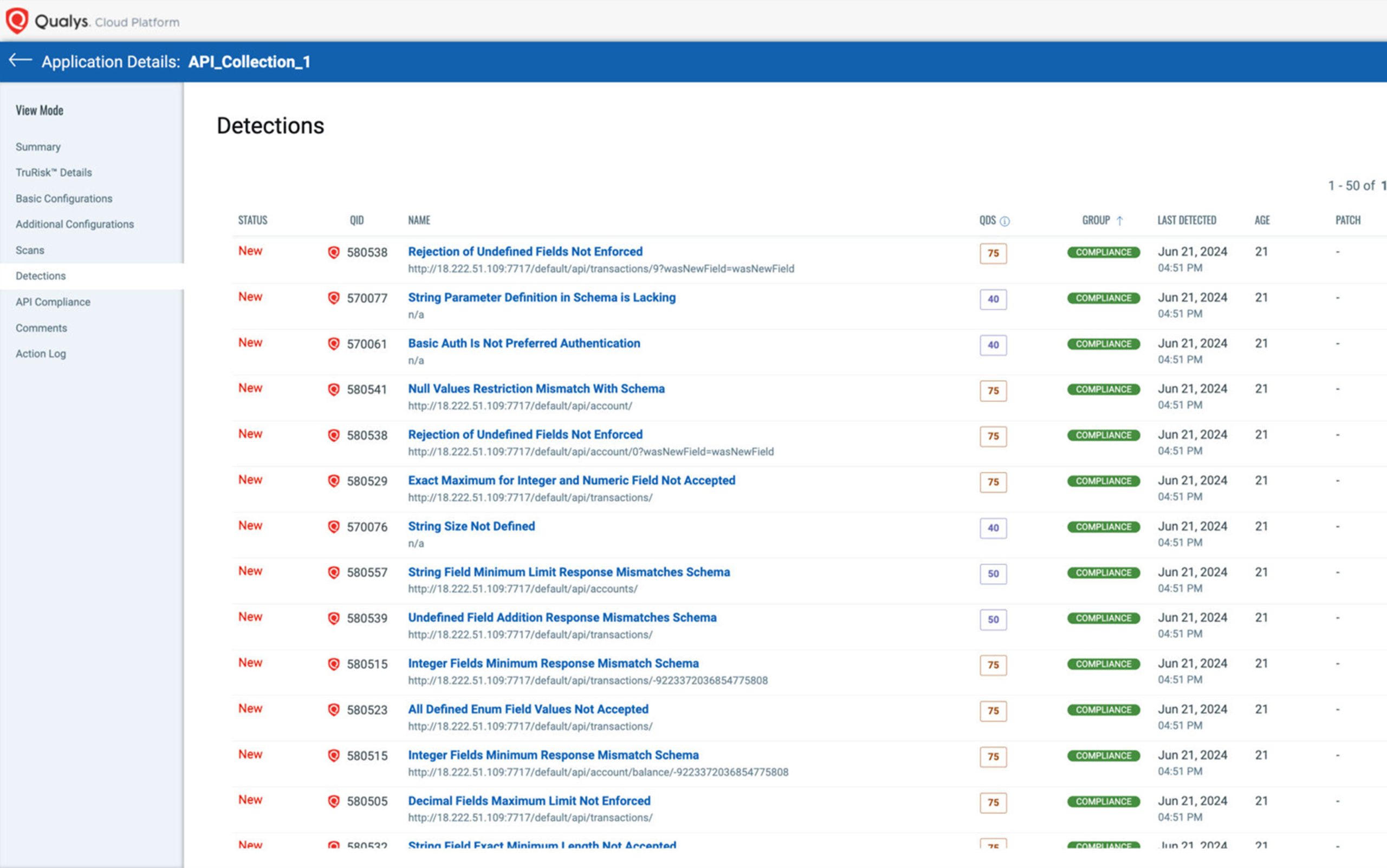 Inventario de escaneo de aplicaciones web de Qualys