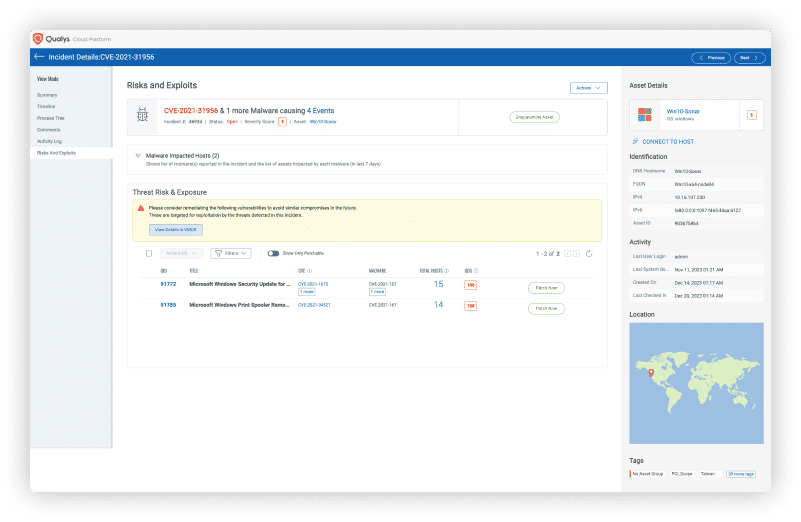 Automatización inmediata de Qualys TruRisk 2.0